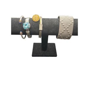 Bracelets set of four two cuffs two bangle rhinestones silver tone